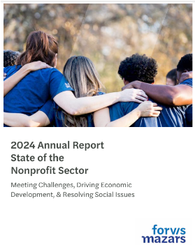 2024 annual report state of the nonprofit sector women standing with arms around each other like a team