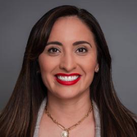 causasian woman with dark brown hair